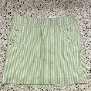 Lilly Pulitzer green seersucker mini skirt lined golf 4